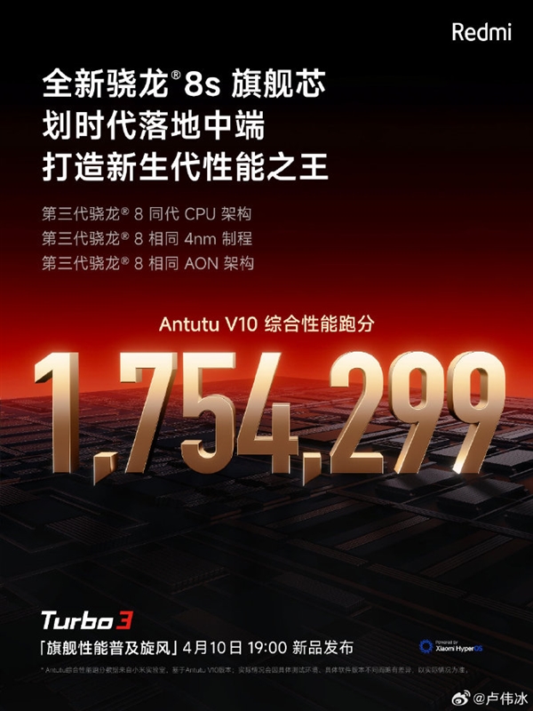 史無前例！Redmi Turbo 3跑分超175萬：超越2500元檔